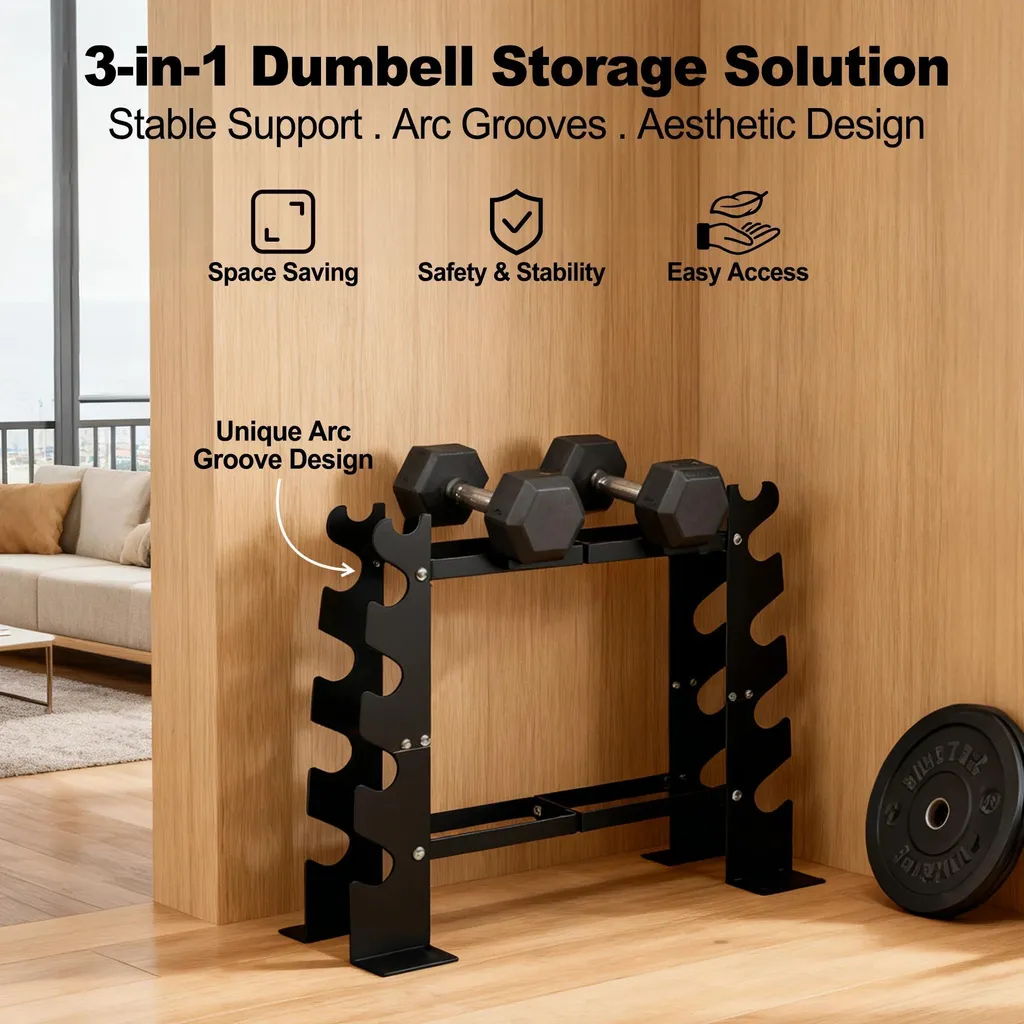 Support haltères anti-rayures rack de musculation stable pour sol protégé - 3