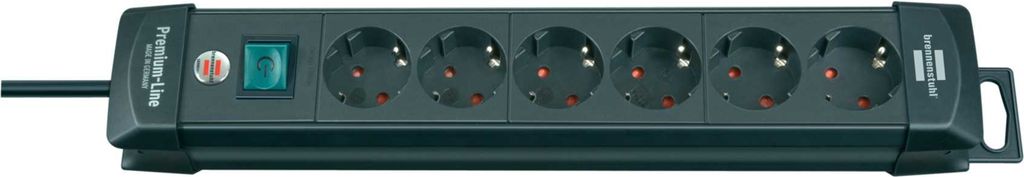 Brennenstuhl -Line Steckdosenleiste 6-fach schwarz 3m H05VV-F 3G1,5, 1951160100