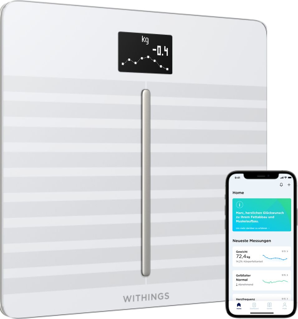 Withings Body Cardio WiFiWaage Anzeige Gesundheitszustands Produktbild 19