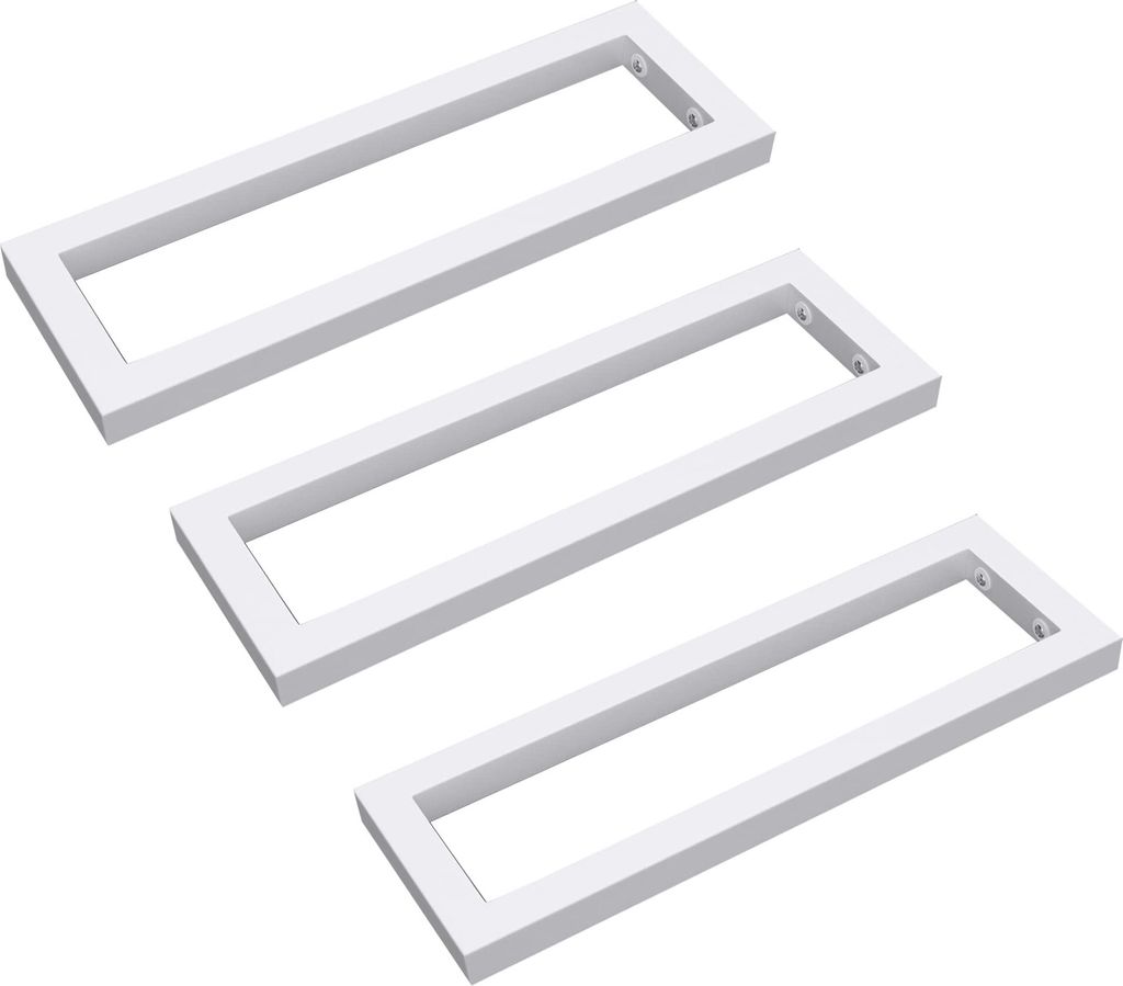 doporro Wandkonsole 50x3x15 cm rostfreie Edelstahl Weiß Wandhalter rechteckig Träger Regalträger Regalhalter (3 Stück) WH01