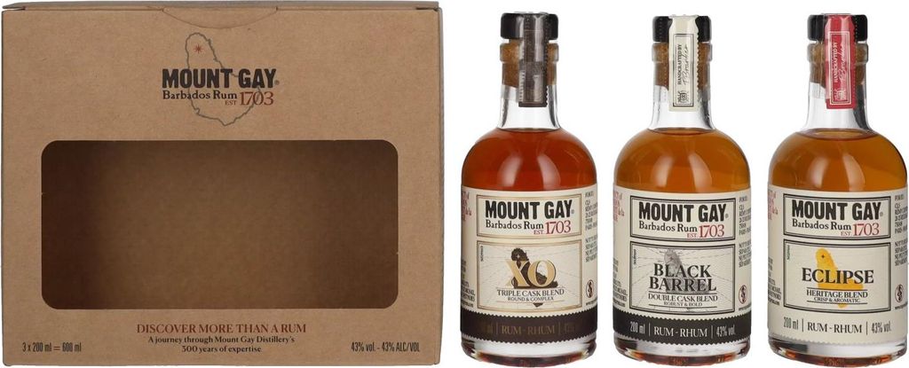 Mount Gay Barbados Rum Discovery Pack 43% Vol. 3x0,2l in Produktbild 