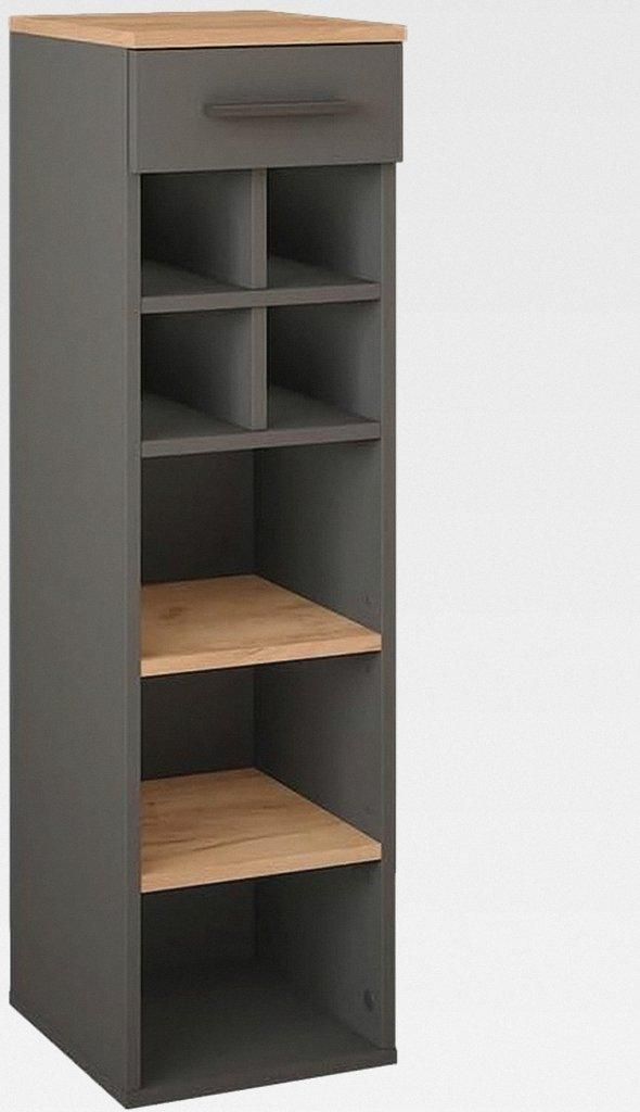 Weinregal Repose, Goldkraft Eiche/Anthrazit, 30 x 106 cm