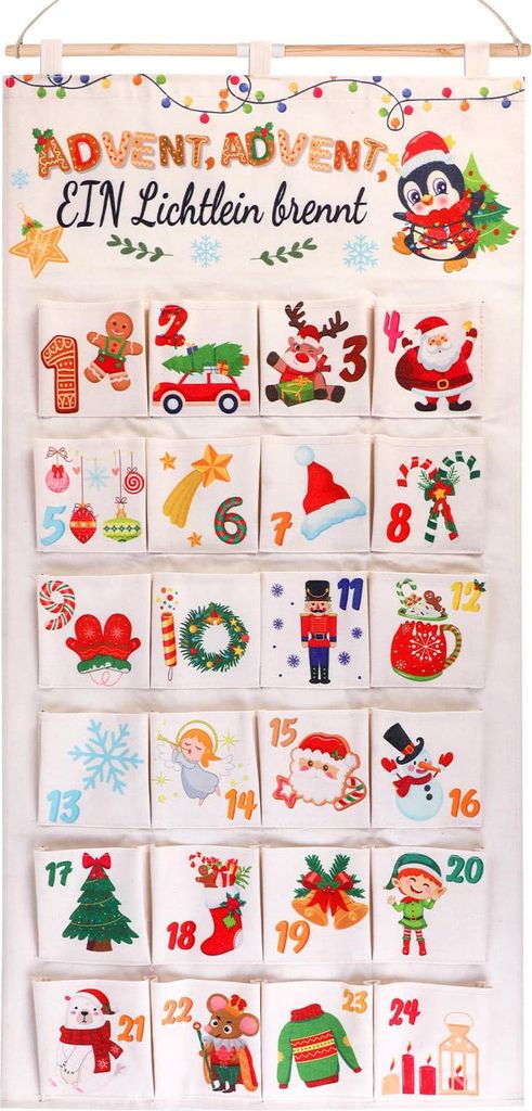 MODFU Geschenktaschen, Weihnachts-Adventskalender-Taschen, Geschenktüten Set, Wiederverwendbar, Ideal für Süßigkeiten, kleine Geschenke, Weihna...