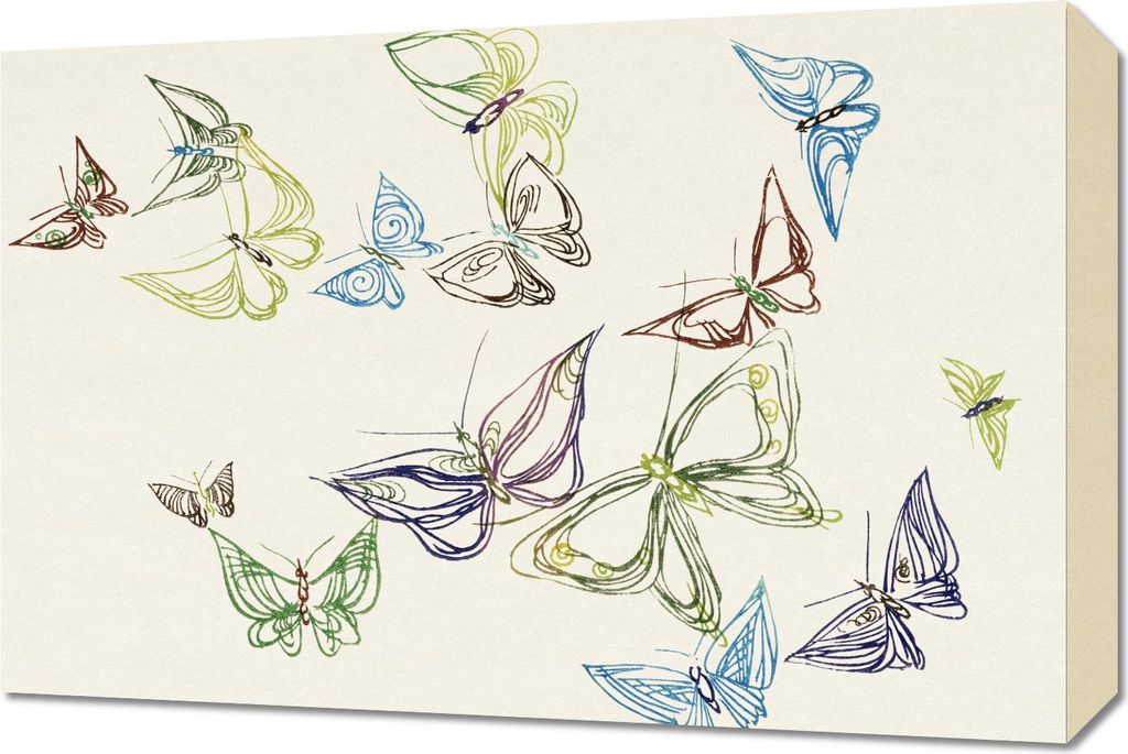 Bild 60x40cm Schmetterling 5, Japanisches Vintage Sekka für das Wohnzimmer