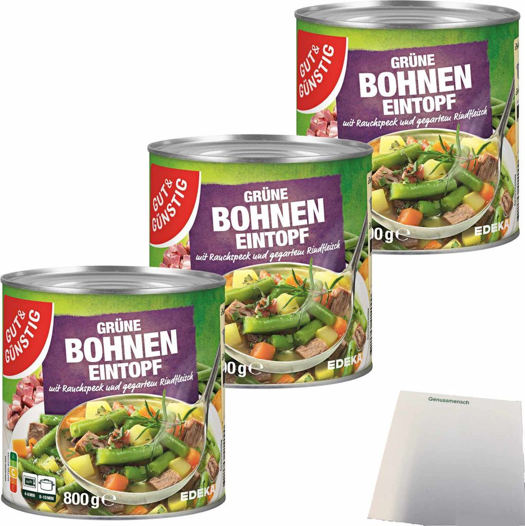 Gut & Günstig Grüne-Bohneneintopf mit Rauchspeck und Produktbild 