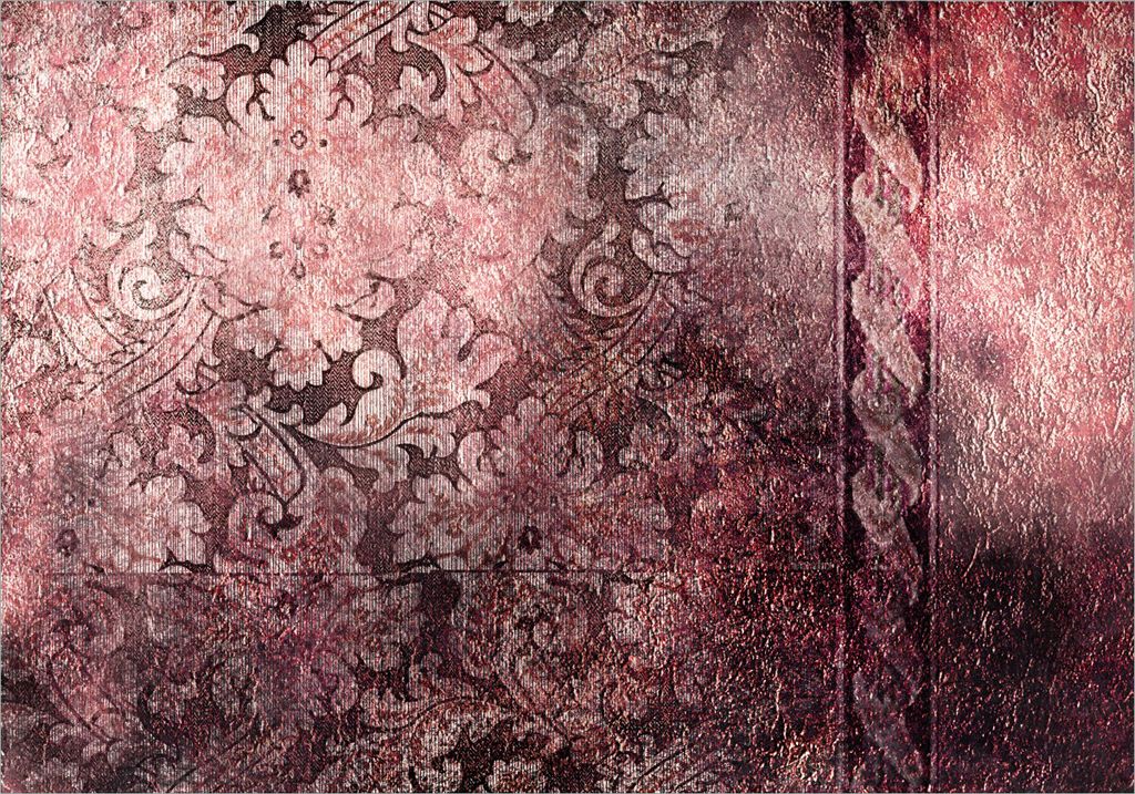 Wallario Poster - Schnörkelmuster in rot, Kunstdruck Größe: 70 x 100 cm