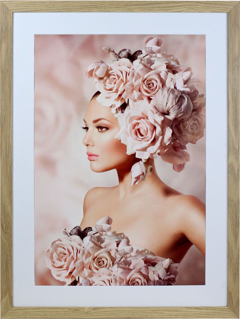 Bilderrahmen Holz Rahmen Plexi Acryl Collage Wanddeko Poster quadratisch S215 - Farbe: Natur | Format: 50x70