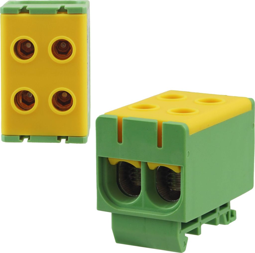 Universalklemme Hutschiene Leitungsklemme Anschlußklemme Klemmblöcke 50mm² Gelb/Grün