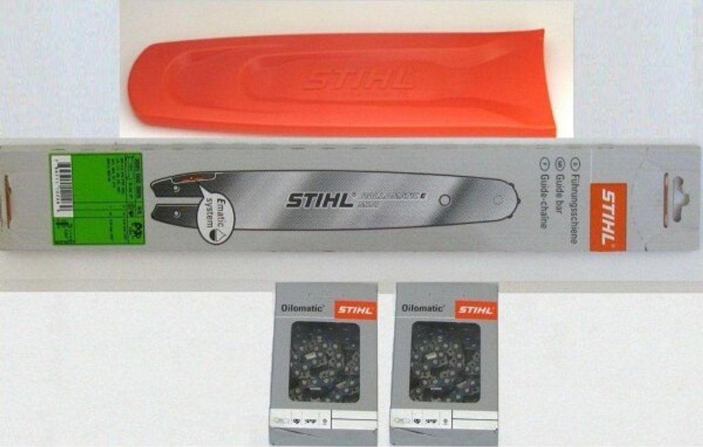 Stihl 3005 000 3905 Führungsschiene Rollomatic 30cm 3/8"P 1,1mm + Stihl 2 Stück Ketten + Stihl Schwertschutz Stihl