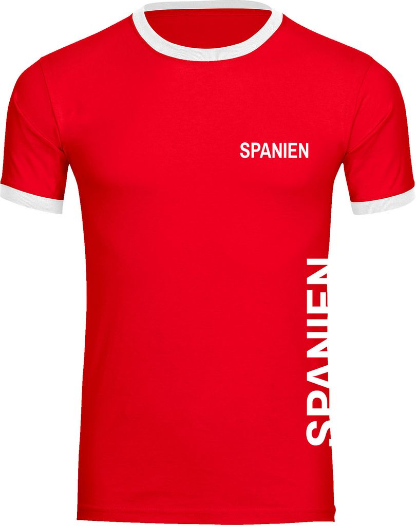 multifanshop Kontrast T-Shirt - Spanien - Brust & Seite, Produktbild 