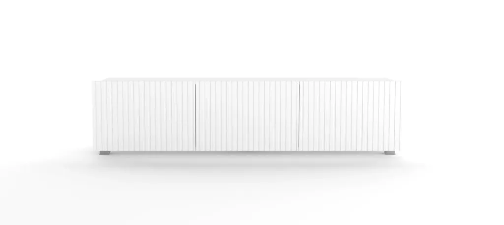 Meuble TV ALAIN 150 blanc : Fini les câbles visibles dans votre salon