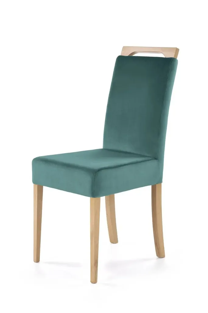 Chaise CLARION chêne miel et vert foncé : élégance scandinave durable