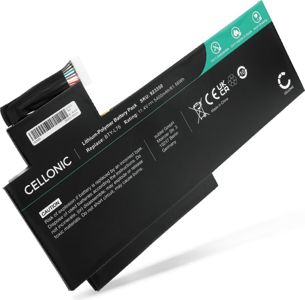CELLONIC 1x Akku für Notebook Kompatibel mit Schenker XMG C703, BTY-L76 - (5300mAh, 11.1V)
