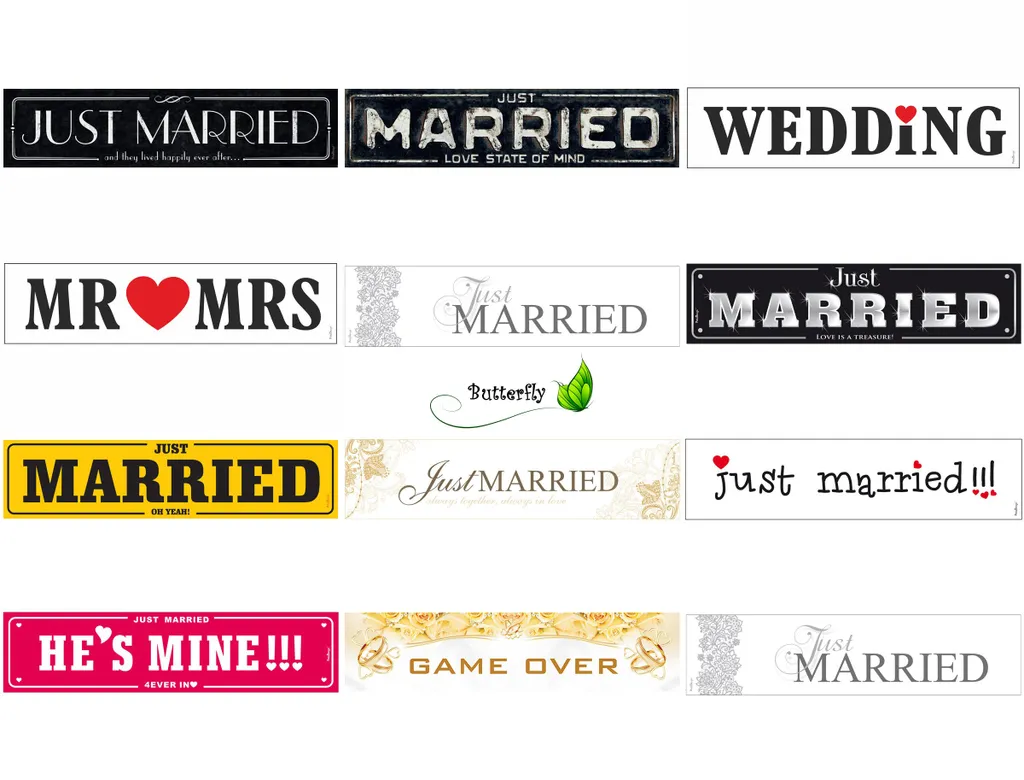 Targa Auto Sposi He's Mine TT77 - Accessorio Matrimonio Trendy