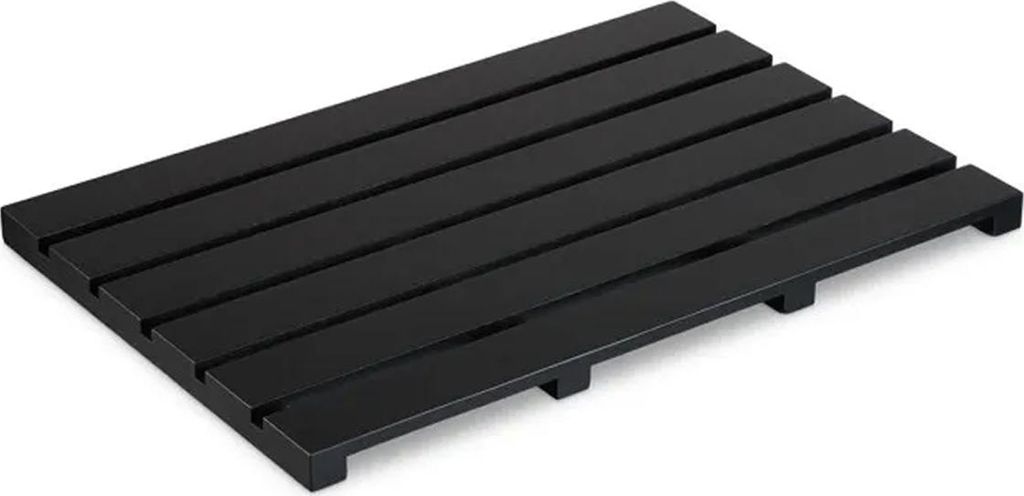 Bambus-Badematte, 54 x 36 cm, rutschfest, Lattenmatte für Sauna, Dusche, Innen- und Außenbereich, schwarz