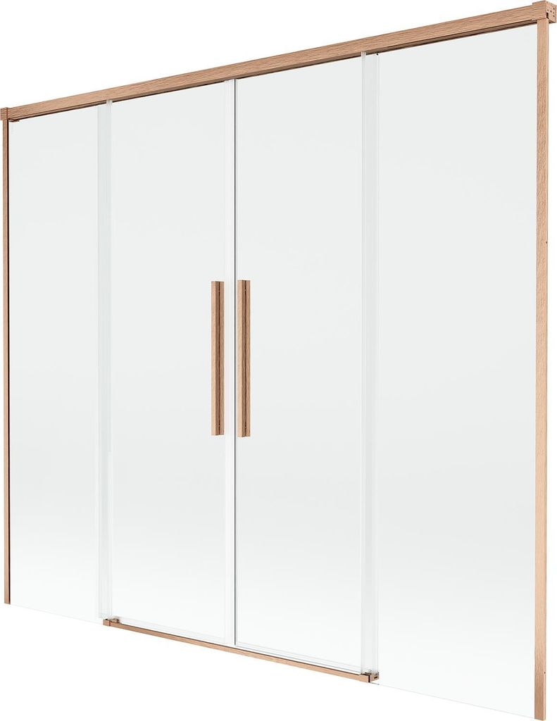 Mexen Rox Badewanne Paravent 2-flügelig zum Schieben 100 x 150 cm, transparent, Chrom - 8C9-100-003-01-00