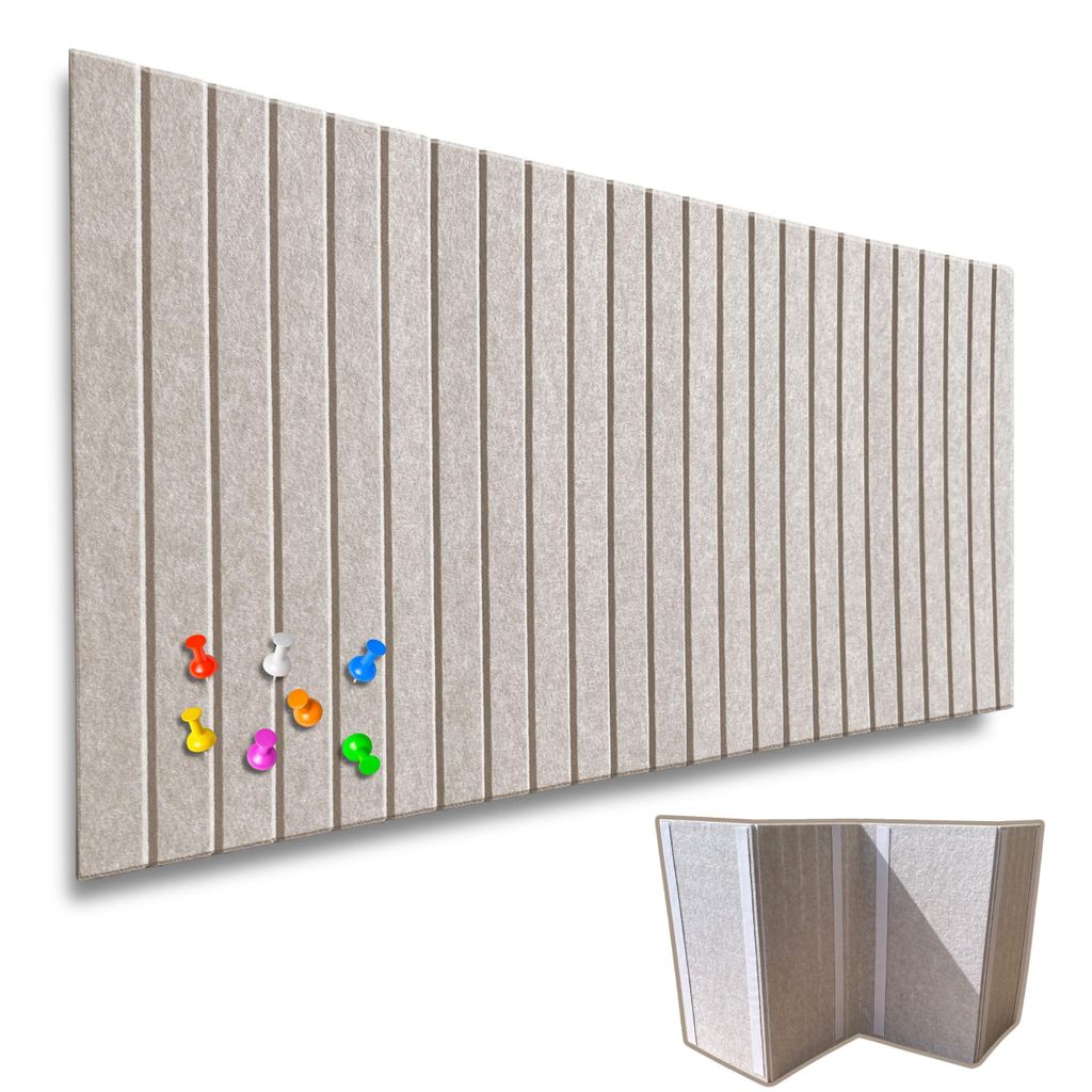 Akustikplatten Filz Wandpaneel 02 | Hellbeige | 60 x 120 cm | Dekorative Wandverkleidung | Akustikpaneel Für Büro, Wohnzimmer | Modernes Design