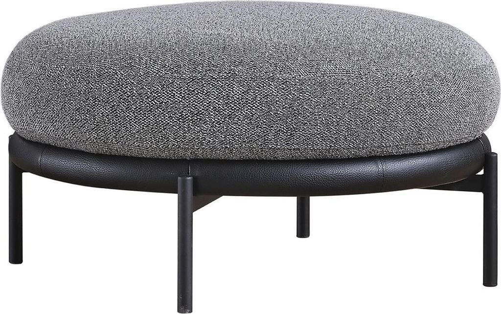 Grauer Wohnzimmer Hocker Rundhocker Luxus Fußhocker Polstermöbel Neu