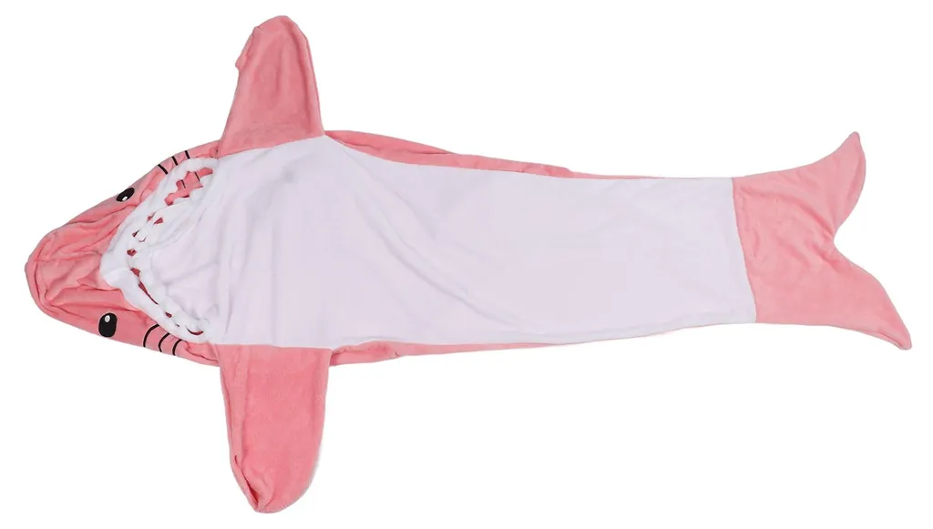 Couverture requin rose 190 cm pyjama flanelle anti-froid pour adultes