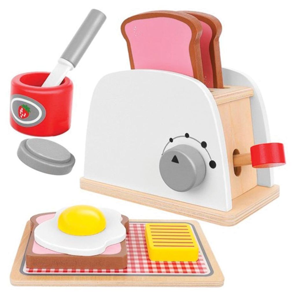 Kruzzel 22435 Holz-Toaster mit Zubehör Produktbild 