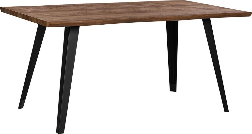BELIANI Esstisch Braun mit Schwarz 90 x 160 cm MDF Produktbild 