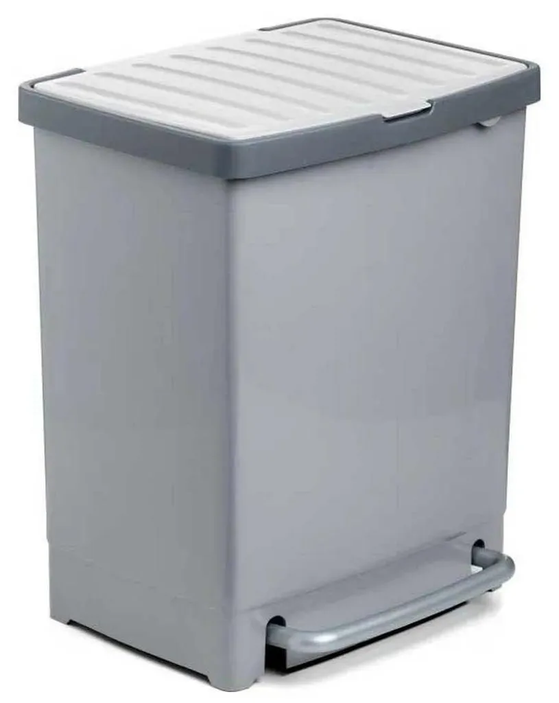 Bac de Recyclage 25L Gris avec Séparateur Amovible Tatay Haute Qualité