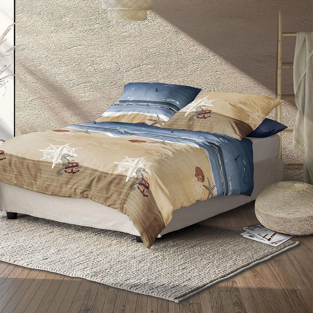 Irisette Seersucker Bettwäsche Easy 8163 sky 135x200 cm + Produktbild 