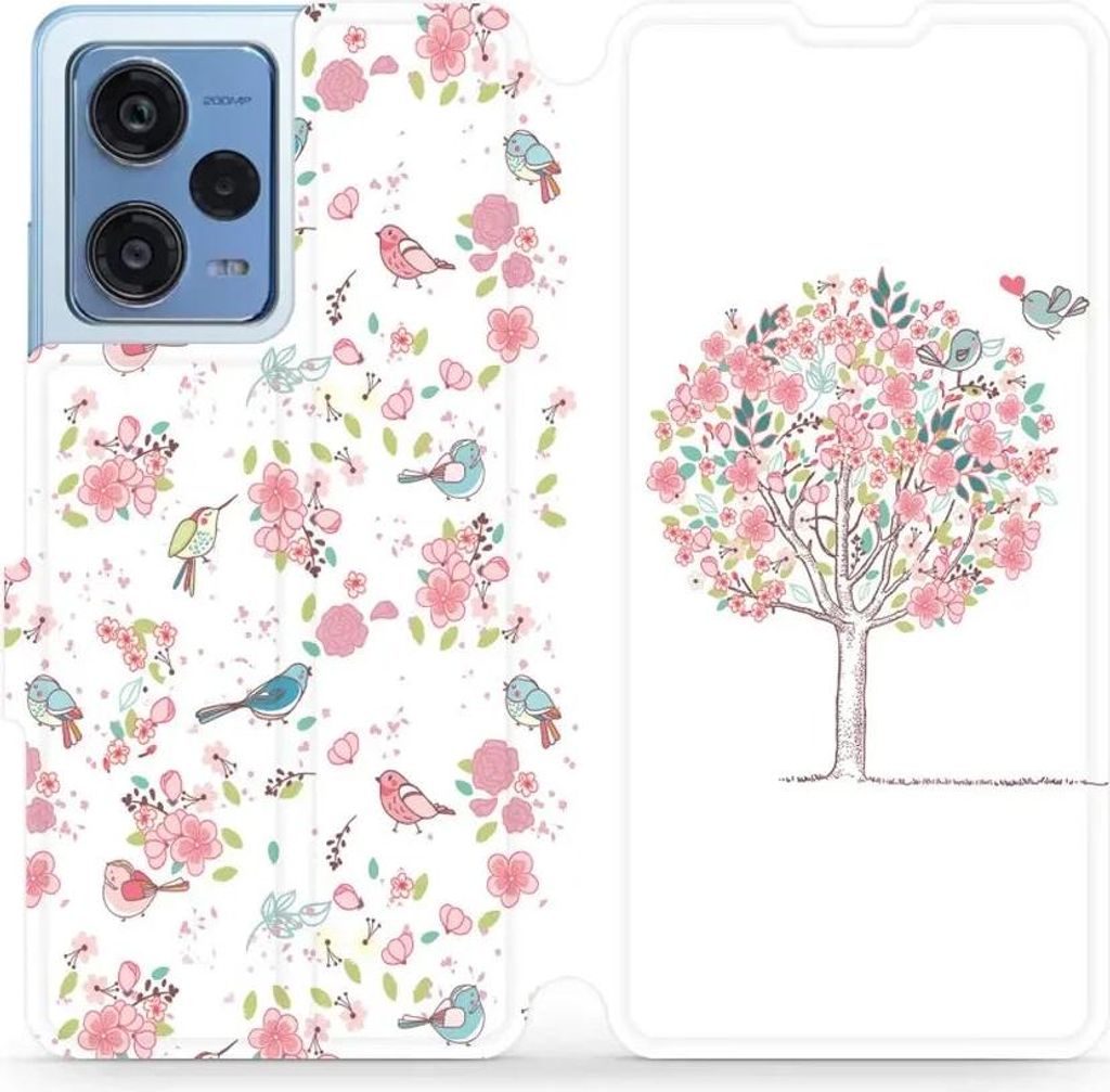 Handyhülle mit klappe für Xiaomi Redmi Note 12 Pro 5G, Mobiwear Book, Rosa Hain