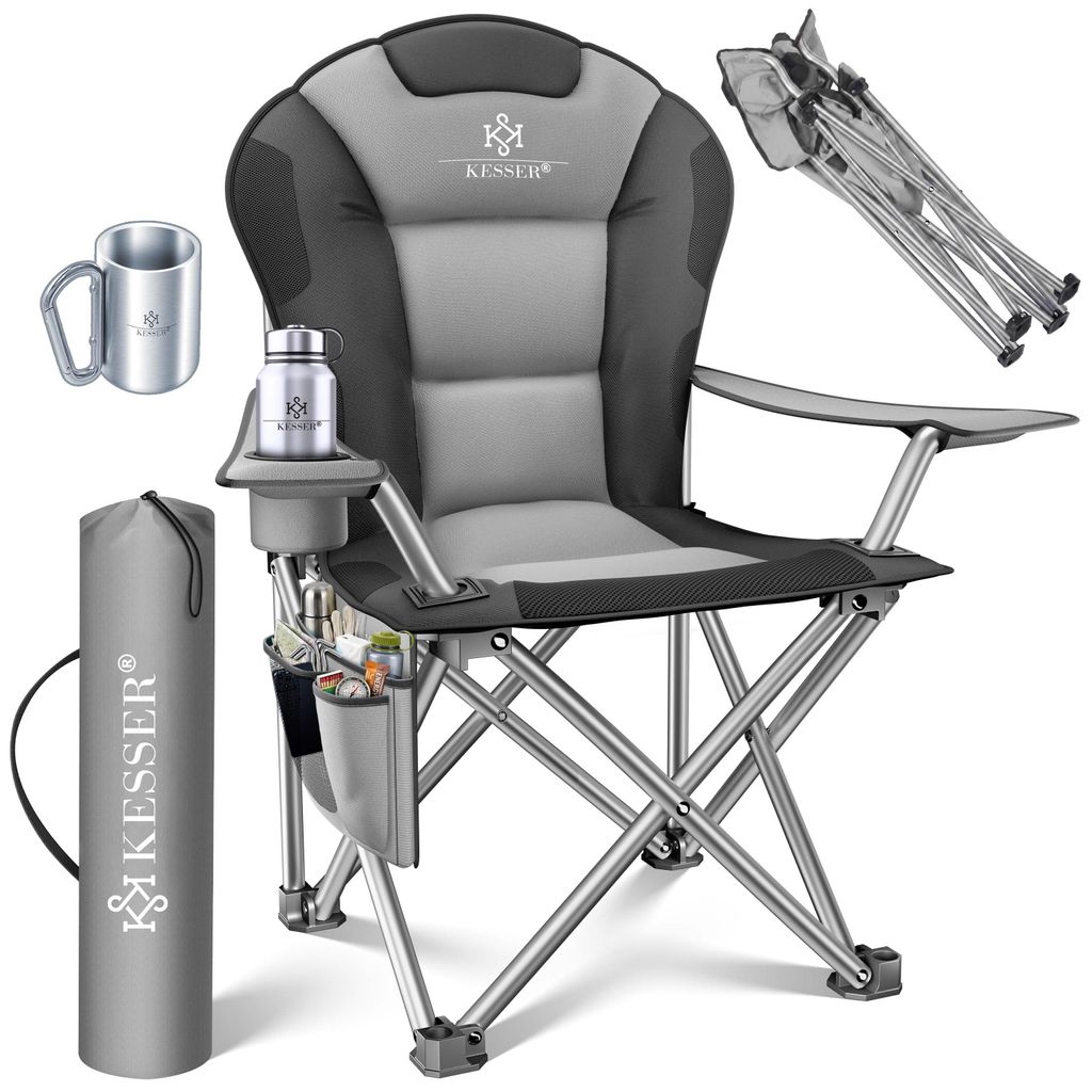 KESSER® Campingstuhl faltbar bis 150 kg Angelstuhl Produktbild 
