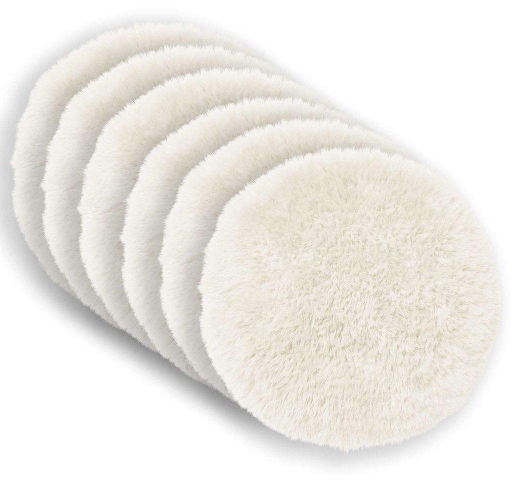 vidaXL Vankúš s vankúšikom HEERLEN, 6 kusov, biela, fleece Obrázok produktu 