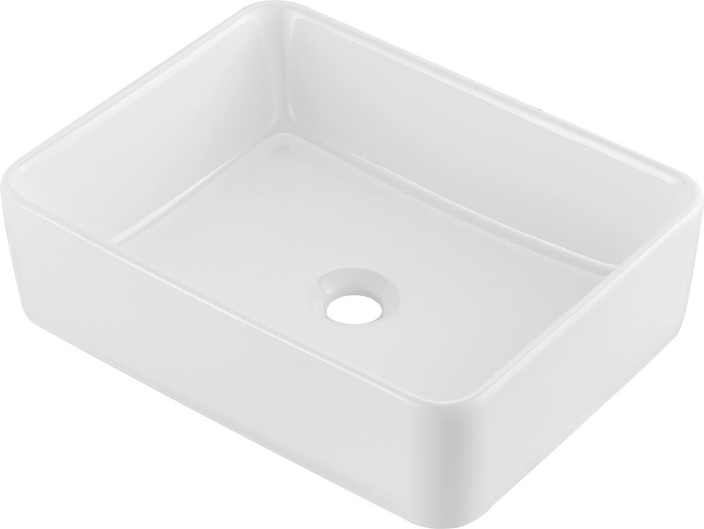 SucceBuy 19" x 14,7" großes, rechteckiges weißes Keramikwaschbecken für die Badezimmerarbeitsplatte. Moderner, eleganter Stil. Gut verpackt. Ide...