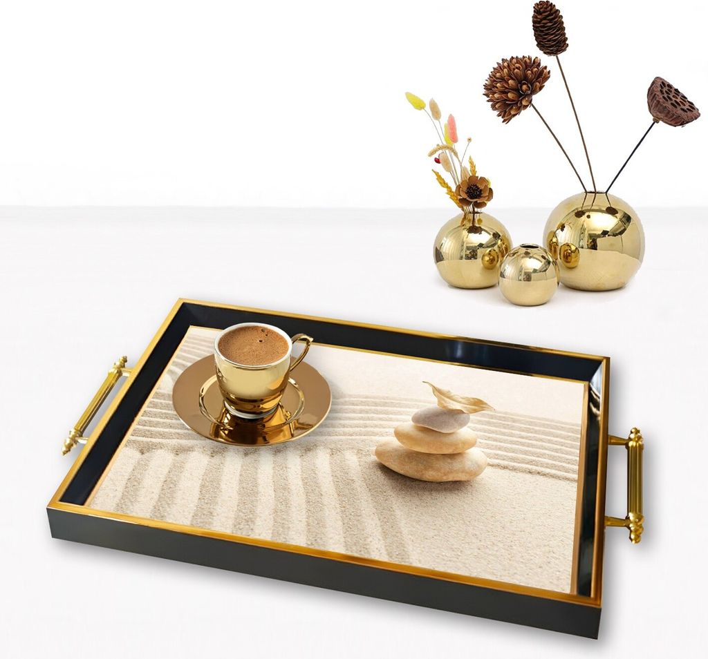 Evila Originals, TPA9931, Tablett, Mehrfarbig, 100 % GLAS, 50 x 29 x 3,5 cm