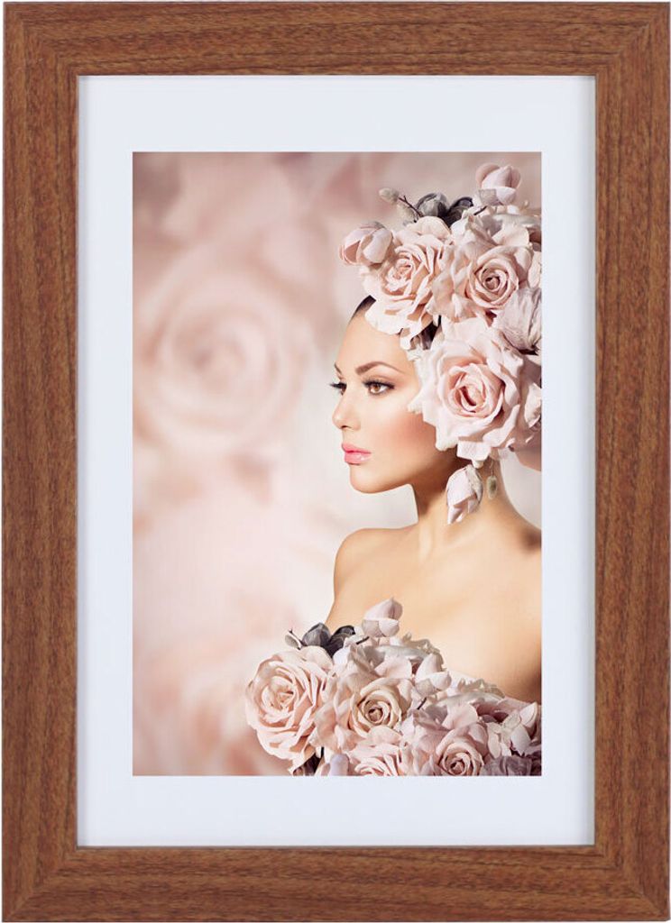 Bilderrahmen Holz Rahmen Plexi Acryl Collage Wanddeko Poster quadratisch S215 - Farbe: Braun | Format: 40x60