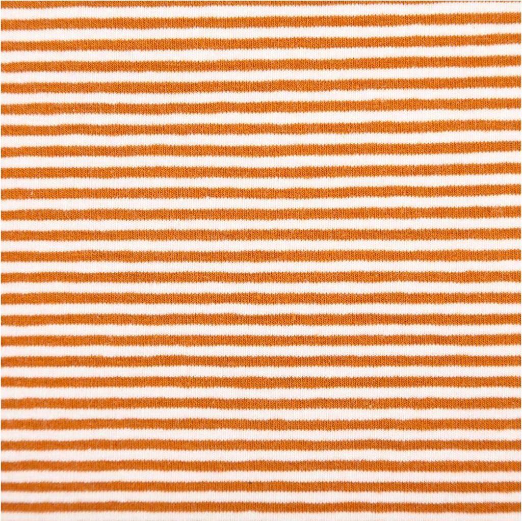 Jersey Stoff Baumwolle Yarn Dyed Streifen weiß karamell 1,50m Breite