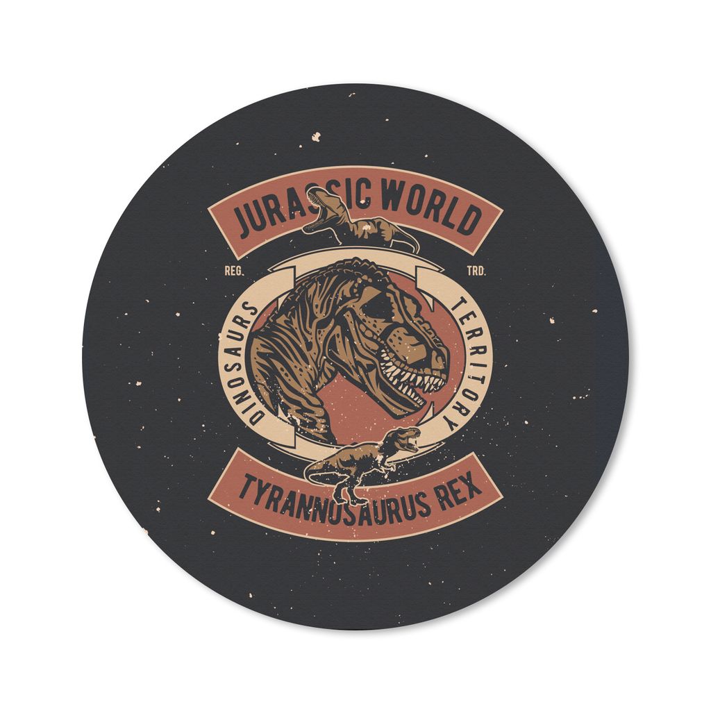 MuchoWow Mauspad Mousepad Jurassische Welt - Dinosaurier - Vintage 40x40 cm - Mousepads - Maus Mat - Pad - Mausunterlage - Schreibtisch Accessoires
