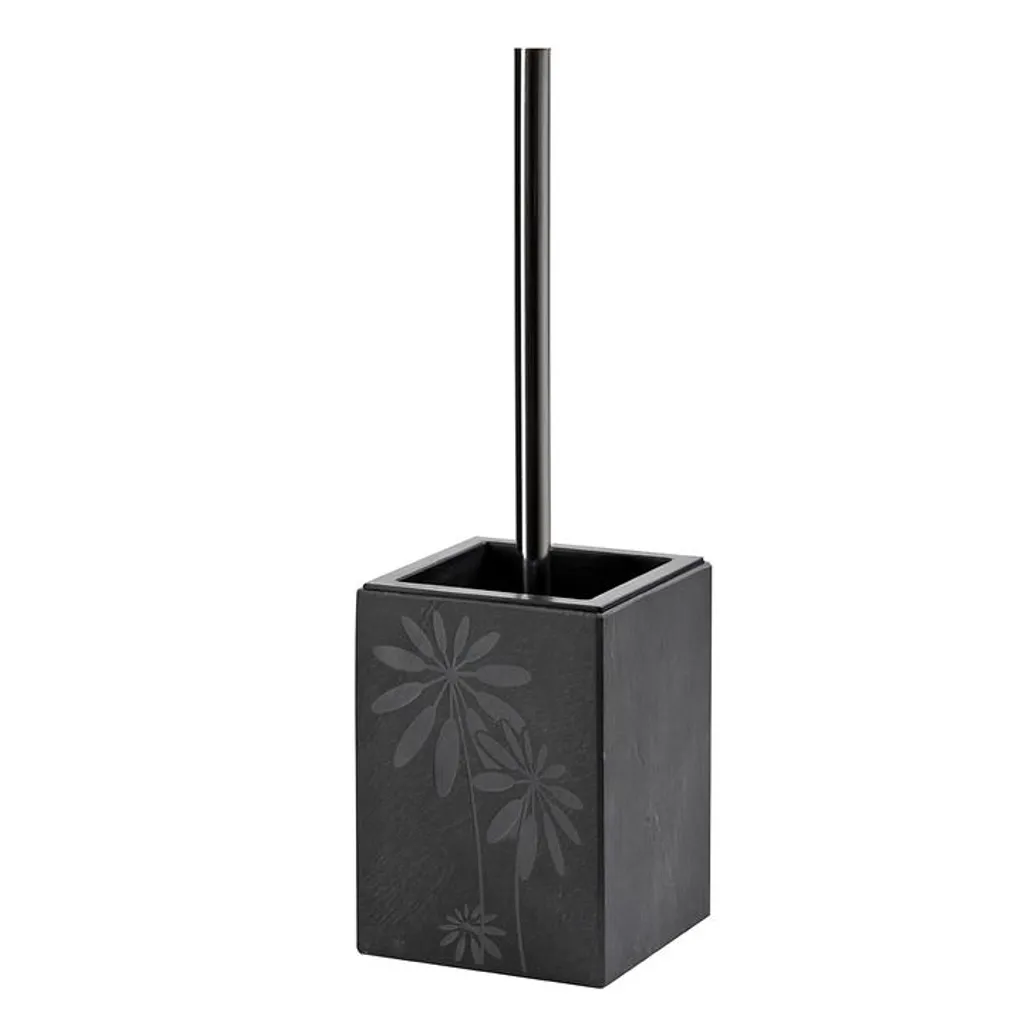 Set Brosse de Toilette et Support en Ardoise Grise JURA avec Motif Fleur - 5