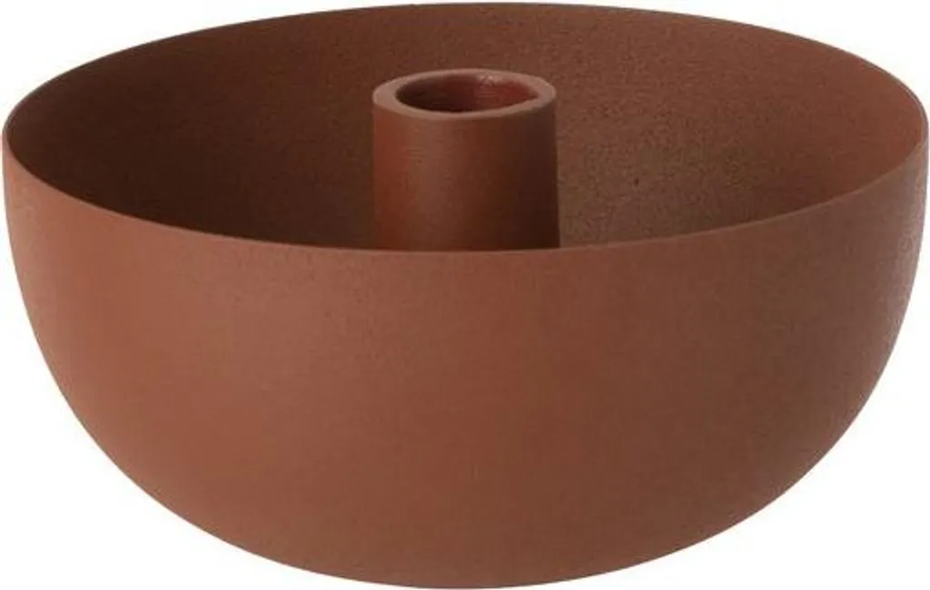 J-Line Bougeoir en Métal Marron Design Industriel - Décoration Maison