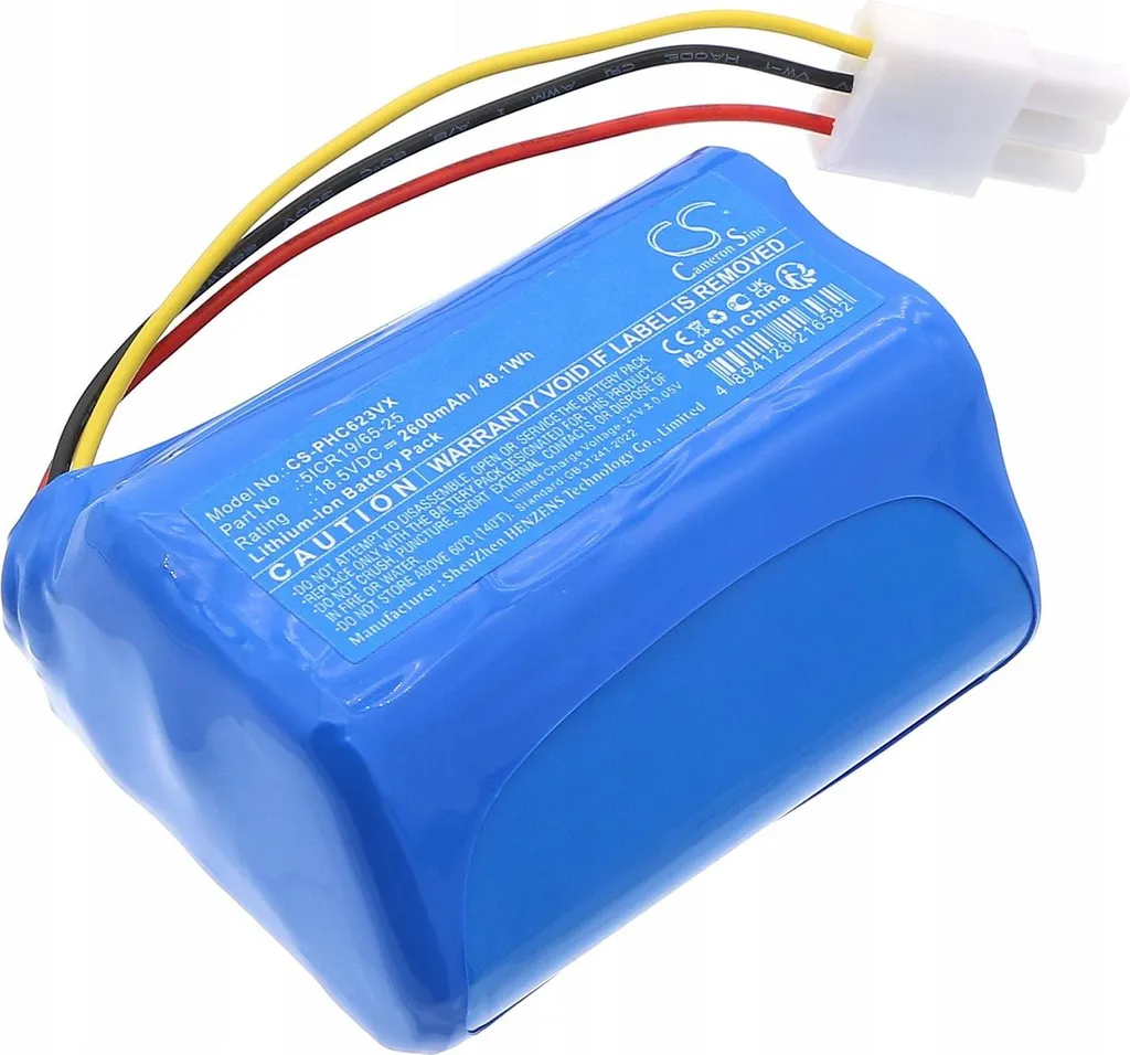 Batteria tipo 5ICR19/65-25 per Philips FC6231 FC6232 FC6331 / CS-PHC623VX