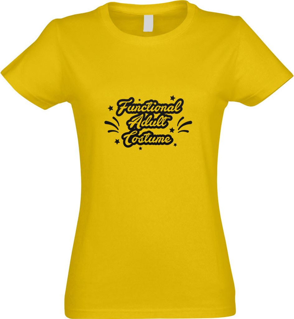 Kiwistar - T-Shirt tailliert - Damen - gelb - Functional Adult Costume - mit Motiv Bedruckt - Funshirt Design - Sport - Freizeit - Damen - S