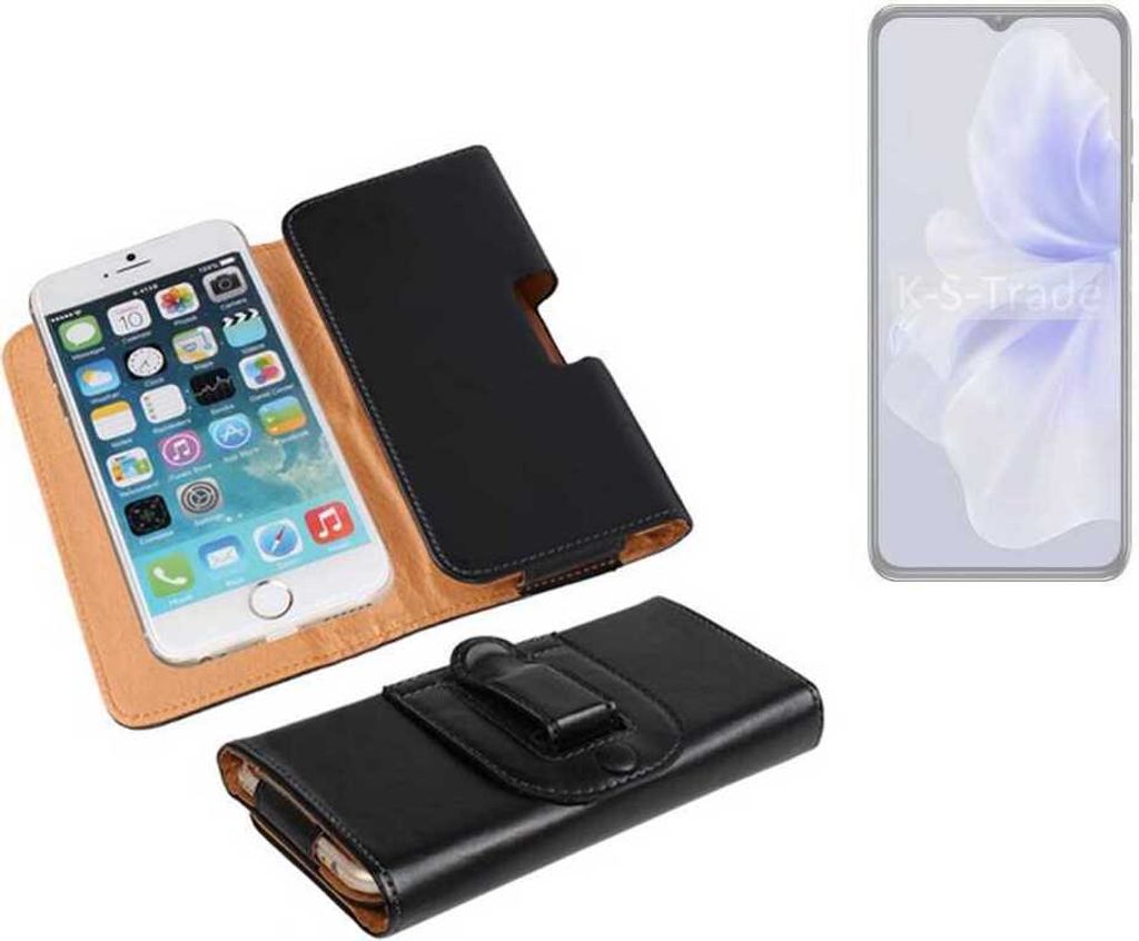 K-S-Trade Schützhülle Handyhülle kompatibel mit Oukitel C38 Holster Gürtel Tasche Schutzhülle Handy-Tasche Smartphone Case Seitentasche schwarz