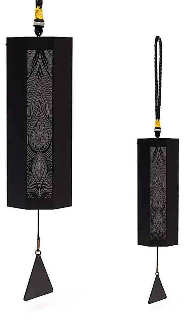 Carillon éolien octogonal Hluru 40cm, objet de décoration zen pour jardin