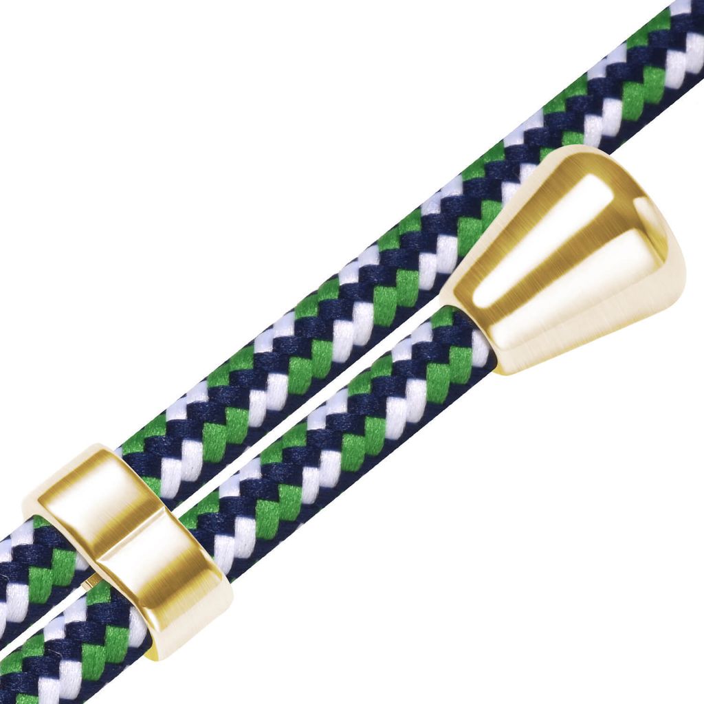 Handykette Backcover-Schutzhülle mit Band (Metall goldfarben) für Sony Xperia 1 V (6.5'') - grün/blau/weiß