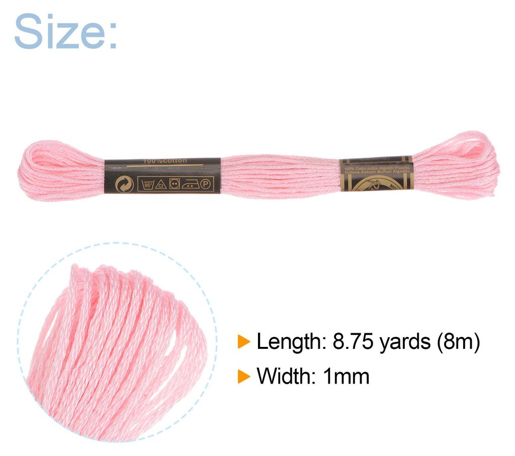 12 Str?nge Stickgarn š€ 8m Lang Baumwolle Thread fš¹r Stickprojekte Armb?nder Basteln Embroidery Kreuzstich H?keln (Helles Rosa)