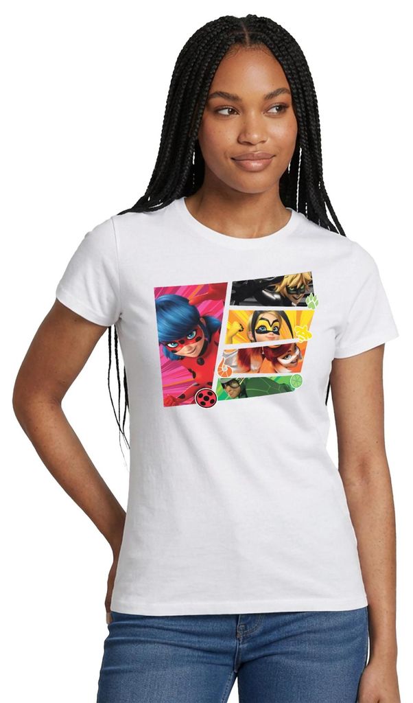 Spreadshirt Miraculous Superhelden Frauen T-Shirt, L, Weiß