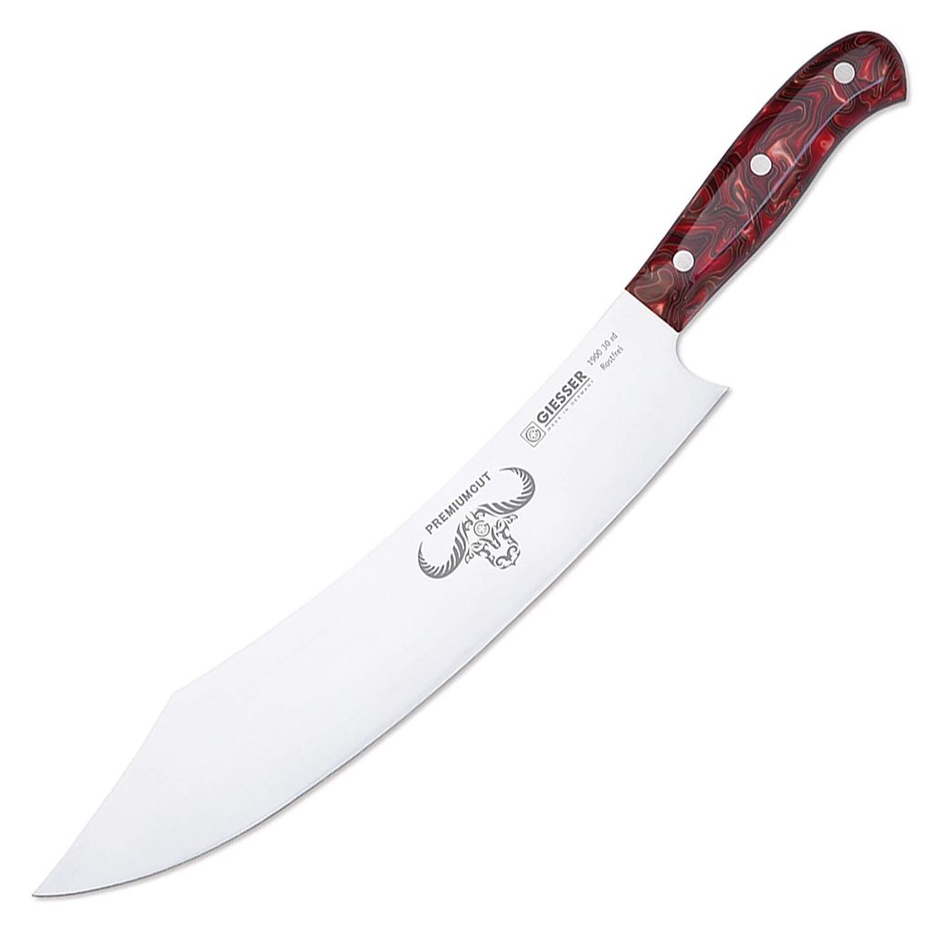 Giesser Messer 30cm PremiumCut Acryl Chefs No 1 Red Diamond Kochmesser BBQ Grill