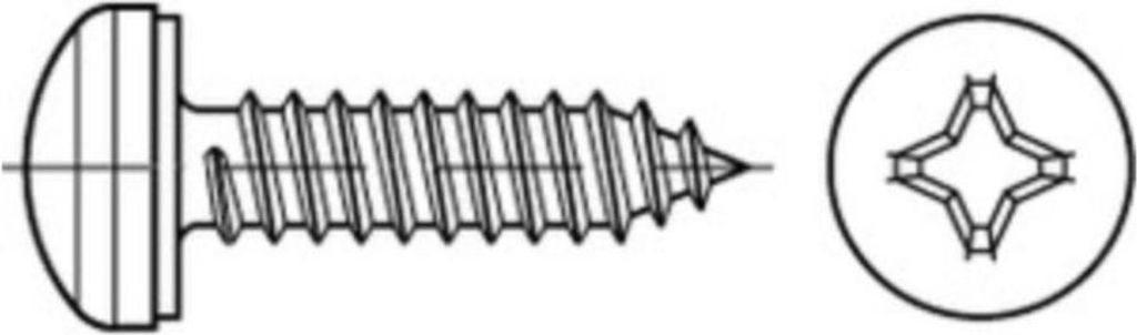 Reyher Kappenkopf-Blechschr. ähnl.7981 3,9x9,5 -H Zn (1000 Stück)