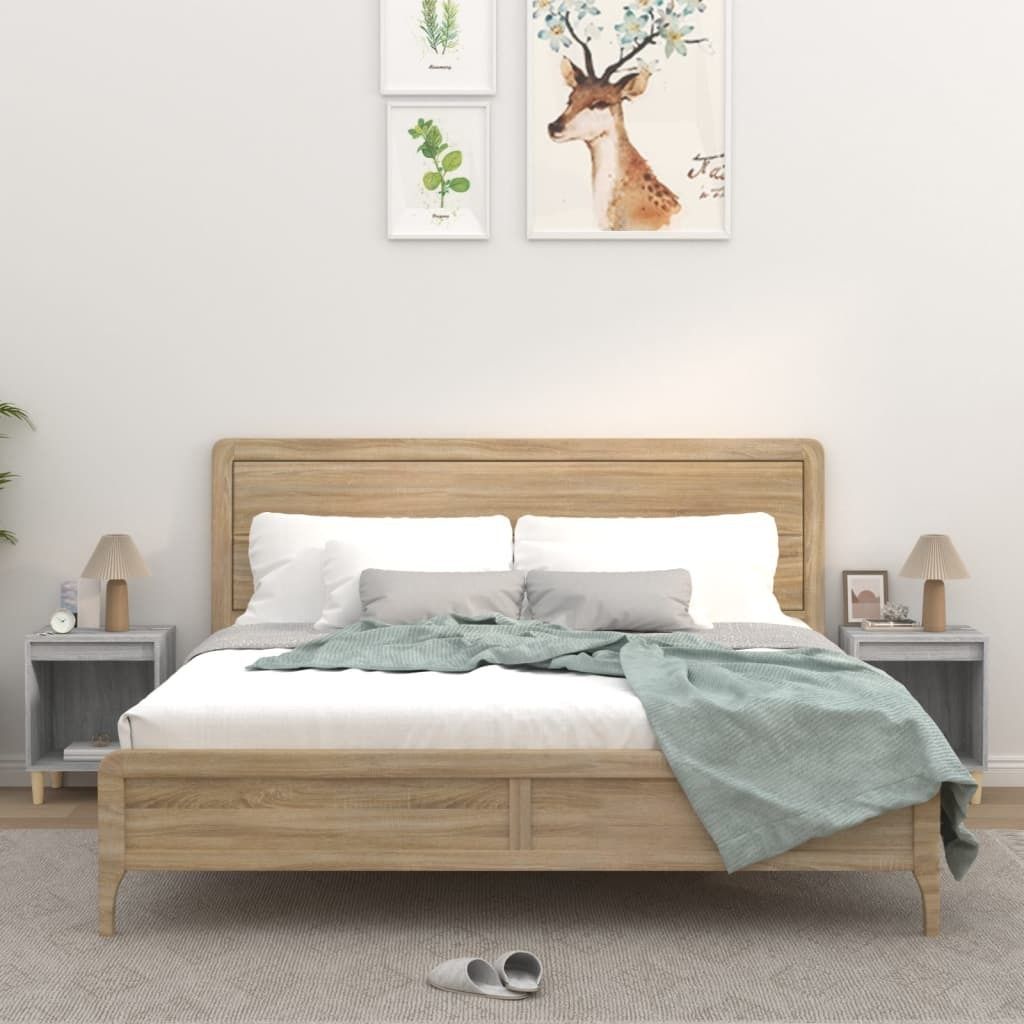 Maison Exclusive - Nachttische 2 Stk. Grau Sonoma 40x35x50 cm