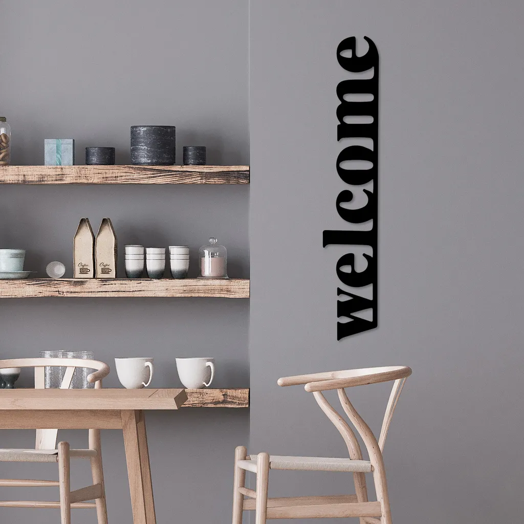Accessoire Mural Noir en Acier Welcome-5 Wallity Format Vertical Slim - 2