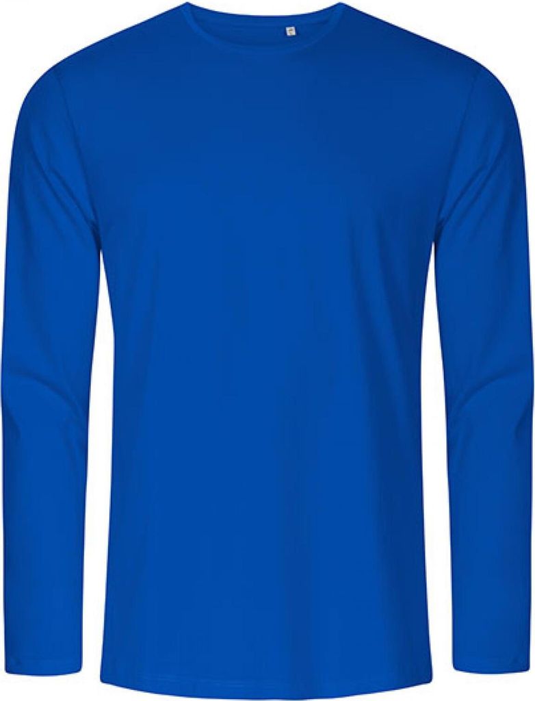 X.O Rundhals Langarmshirt Herren, Azurblau, XL
