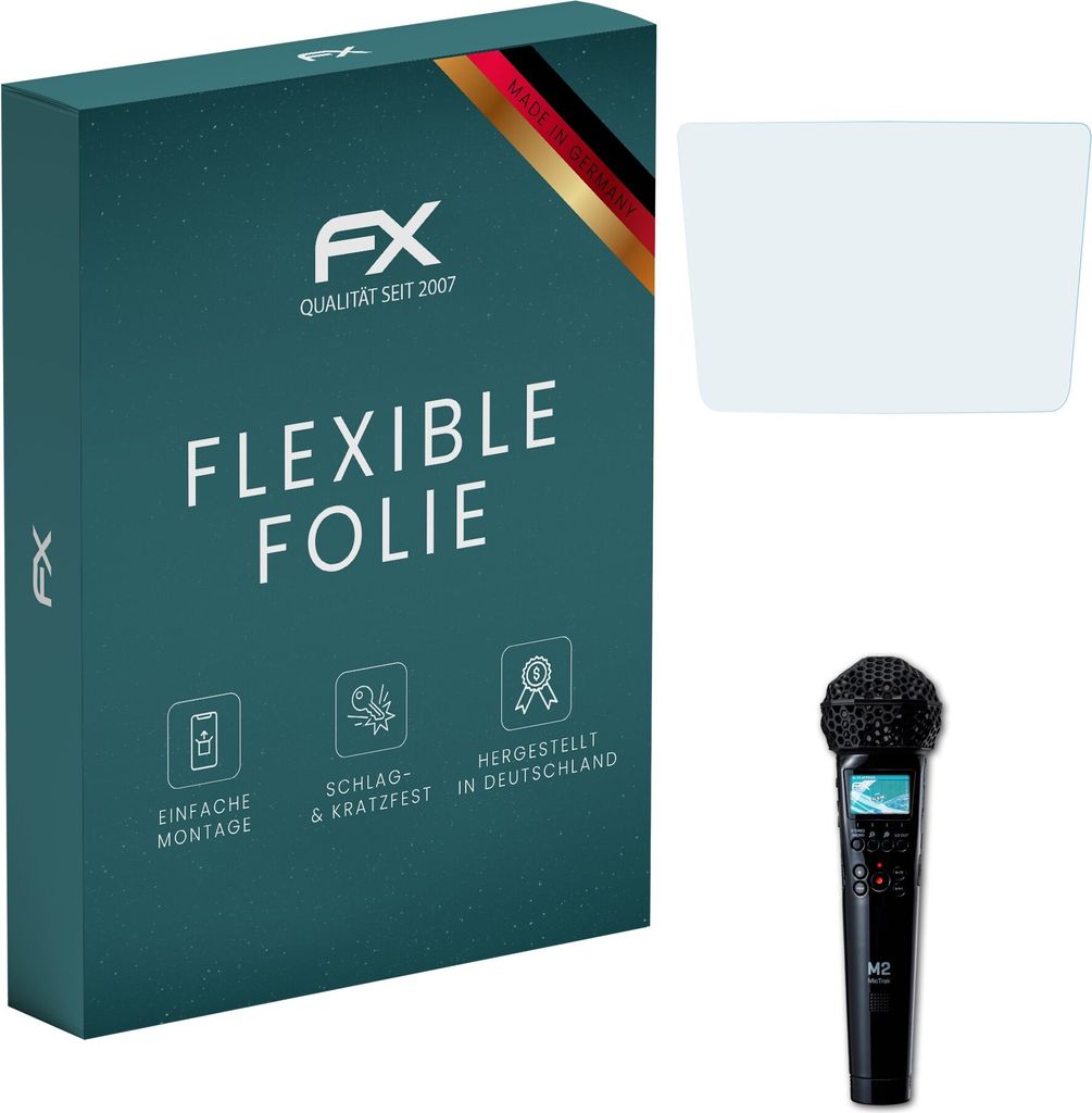 atFoliX FX-ActiFleX 3x Schutzfolie kompatibel mit Zoom M2 Mictrak Folie